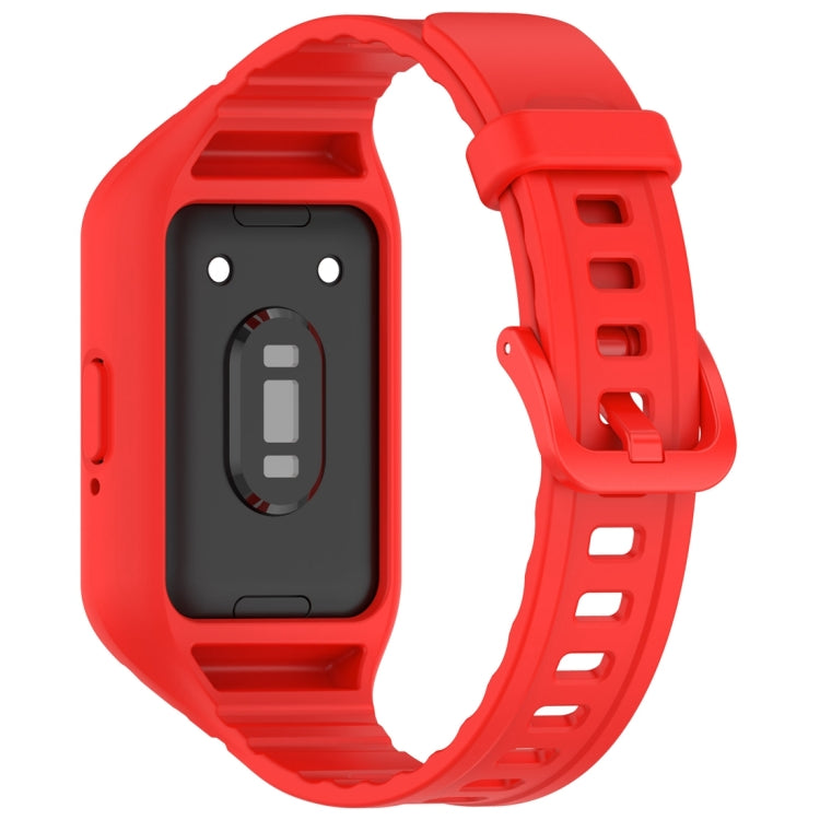 For Samsung Galaxy Fit 3 Solid Color Integrated TPU Watch Band(Red) - Watch Bands by PMC TechLife | Online Shopping South Africa | PMC TechLife
