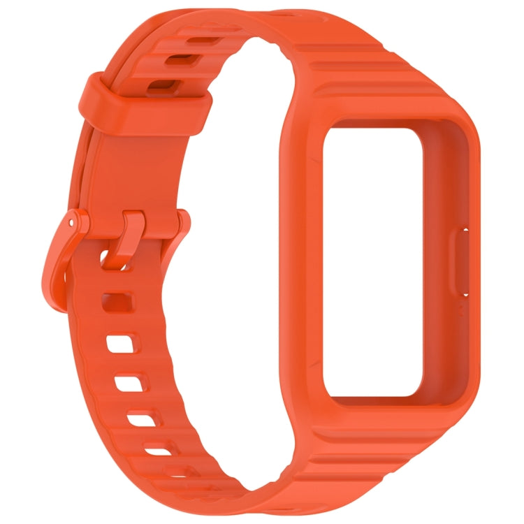 For Samsung Galaxy Fit 3 Solid Color Integrated TPU Watch Band(Orange) - Watch Bands by PMC TechLife | Online Shopping South Africa | PMC TechLife