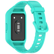For Samsung Galaxy Fit 3 Solid Color Integrated TPU Watch Band(Cyan)