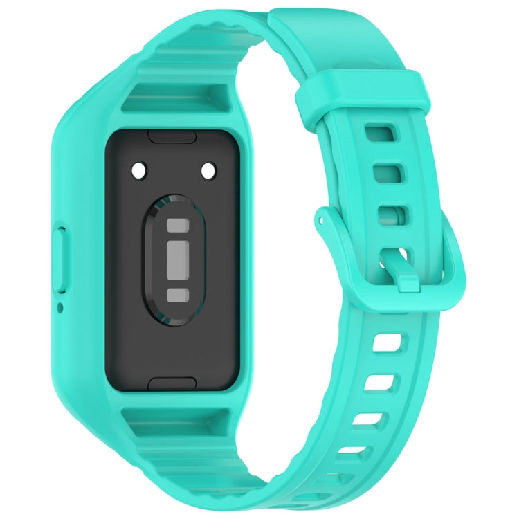 For Samsung Galaxy Fit 3 Solid Color Integrated TPU Watch Band(Cyan)