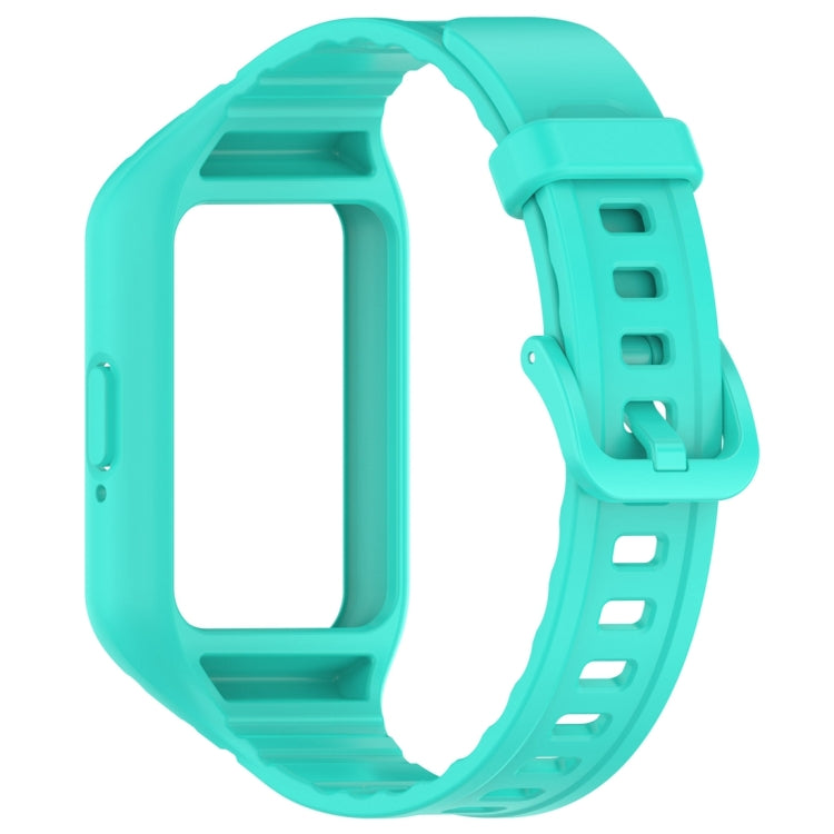 For Samsung Galaxy Fit 3 Solid Color Integrated TPU Watch Band(Cyan) - Watch Bands by PMC TechLife | Online Shopping South Africa | PMC TechLife