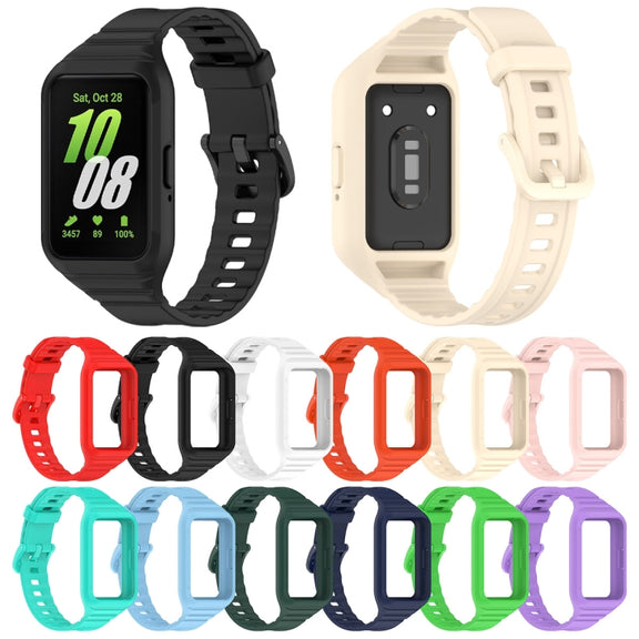 For Samsung Galaxy Fit 3 Solid Color Integrated TPU Watch Band(Cyan)