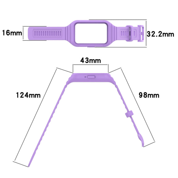 For Samsung Galaxy Fit 3 Solid Color Integrated TPU Watch Band(Cyan)