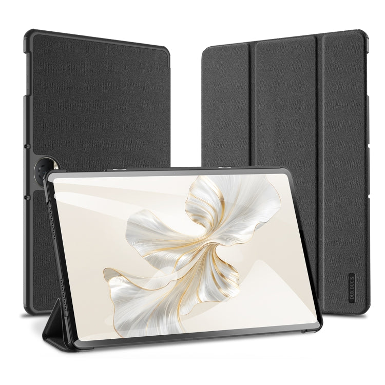 For Honor Pad 9 DUX DUCIS Domo Series Cloth Texture Magnetic Leather Tablet Case(Black) - Honor by DUX DUCIS | Online Shopping South Africa | PMC TechLife | Buy Now Pay Later Mobicred