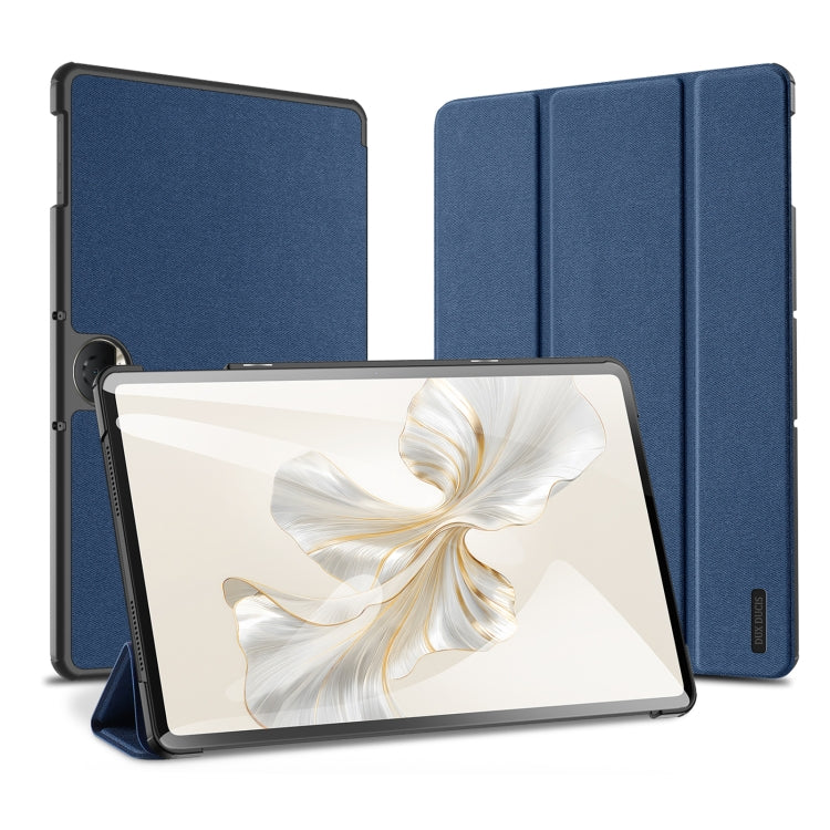 For Honor Pad 9 DUX DUCIS Domo Series Cloth Texture Magnetic Leather Tablet Case(Blue) - Honor by DUX DUCIS | Online Shopping South Africa | PMC TechLife | Buy Now Pay Later Mobicred