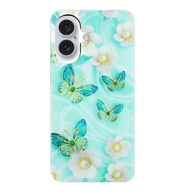 For iPhone 16 Colorful Painting Pattern TPU Phone Case(Butterflies) - iPhone 16 Cases by PMC TechLife | Online Shopping South Africa | PMC TechLife | Buy Now Pay Later Mobicred