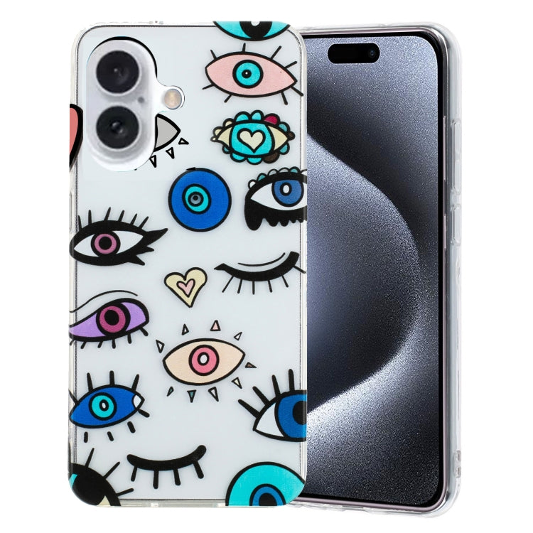For iPhone 16 Colorful Painting Pattern TPU Phone Case(Eye Monster) - iPhone 16 Cases by PMC TechLife | Online Shopping South Africa | PMC TechLife | Buy Now Pay Later Mobicred