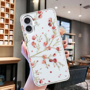 For iPhone 16 Colorful Painting Pattern TPU Phone Case(Red Flowers)