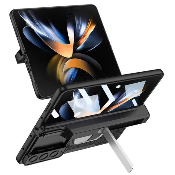 For Samsung Galaxy Z Fold4 GKK Integrated Magnetic Armor Full Coverage Phone Case(Carbon Fibre)