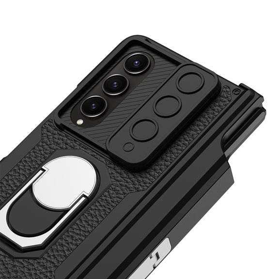 For Samsung Galaxy Z Fold4 GKK Integrated Magnetic Armor Full Coverage Phone Case(Brushed Texture)