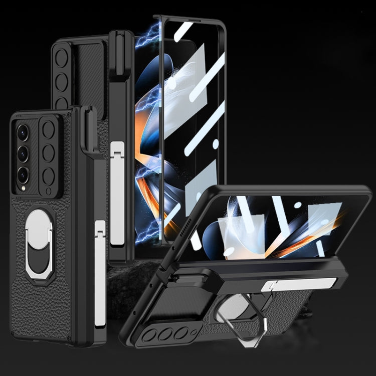 For Samsung Galaxy Z Fold4 GKK Integrated Magnetic Armor Full Coverage Phone Case(Litchi Texture) - free shipping - PMC Jewellery - Order now!