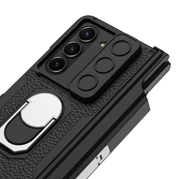 For Samsung Galaxy Z Fold5 GKK Integrated Magnetic Armor Full Coverage Phone Case(Litchi Texture)