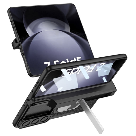 For Samsung Galaxy Z Fold5 GKK Integrated Magnetic Armor Full Coverage Phone Case(Litchi Texture)
