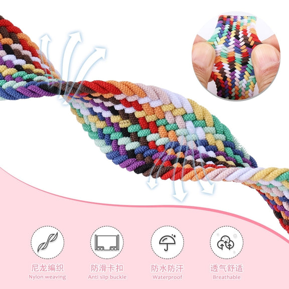 20mm Two-color Magnetic Braided Nylon Watch Band(Starlight Black)