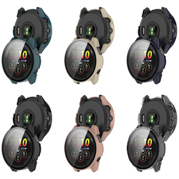 For Garmin Forerunner 165 / 165 Music PC + Tempered Film Integrated Watch Protective Case(Transparent)