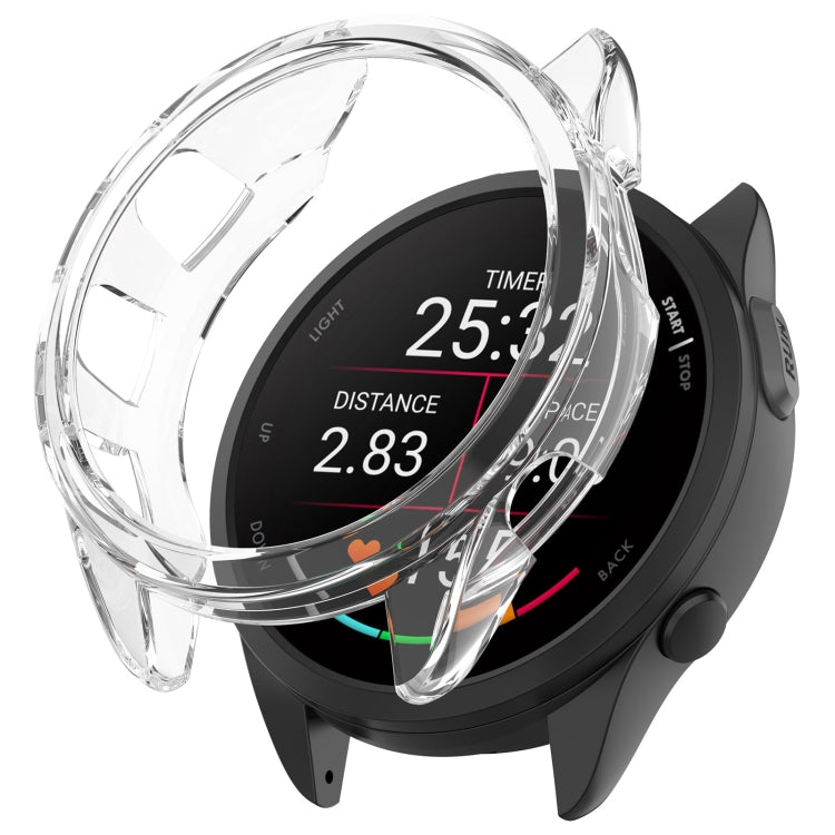 For Garmin Forerunner 165 / 165 Music Half Pack Hollow TPU Watch Protective Case(Transparent) - Watch Cases by PMC TechLife | Online Shopping South Africa | PMC TechLife