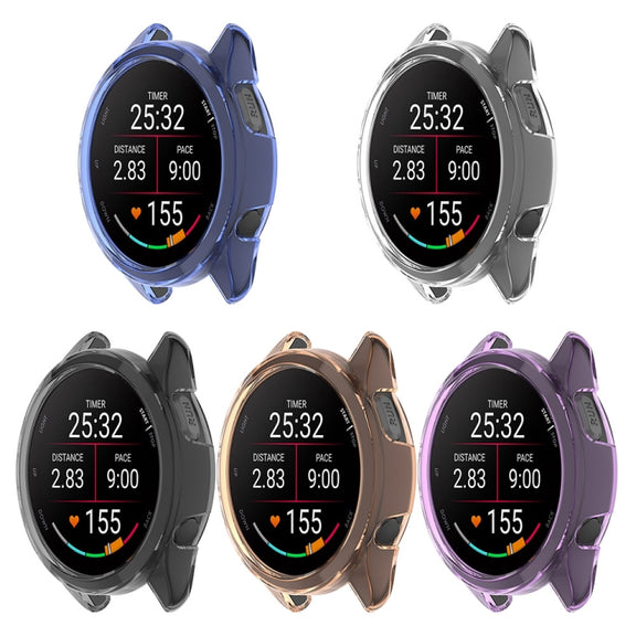 For Garmin Forerunner 165 / 165 Music Half Pack Hollow TPU Watch Protective Case(Transparent Pink)