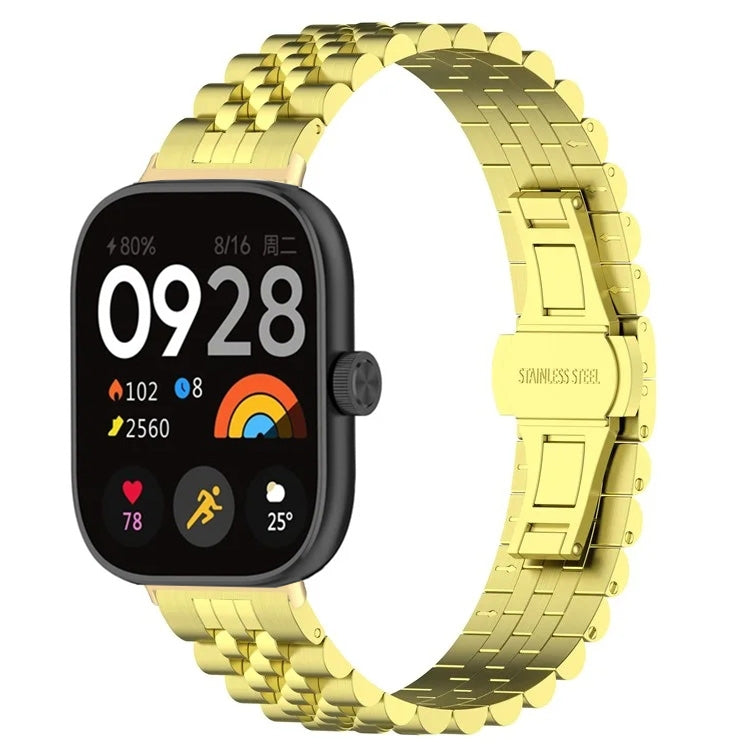 For Xiaomi Mi Band 8 Pro / Smart Band 9 Pro Five-bead Butterfly Buckle Metal Watch Band(Gold) - free shipping - PMC TechLife - Order now!