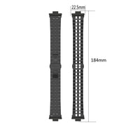 For  Xiaomi Redmi Watch 4 Five-bead Butterfly Buckle Metal Watch Band(Black Silver A)