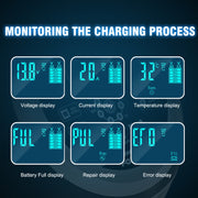 FOXSUR 20A 12V 24V Car / Motorcycle Smart Battery Charger, Plug Type:EU Plug(Yellow)