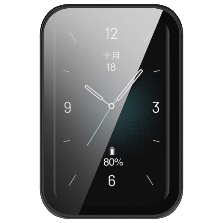 For Honor Band 9 PC + Tempered Film Integrated Watch Protective Case(Black) - Watch Cases by PMC TechLife | Online Shopping South Africa | PMC TechLife