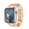 For Apple Watch SE 40mm Three-bead Butterfly Buckle Metal Watch Band(Rose Gold) - Watch Bands by PMC TechLife | Online Shopping South Africa | PMC TechLife