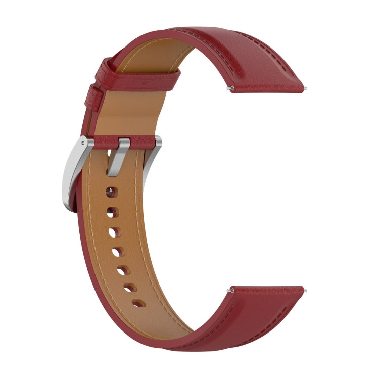 For Xiaomi Watch 2 22mm Genuine Leather Watch Band(Red) - Watch Bands by PMC TechLife | Online Shopping South Africa | PMC TechLife