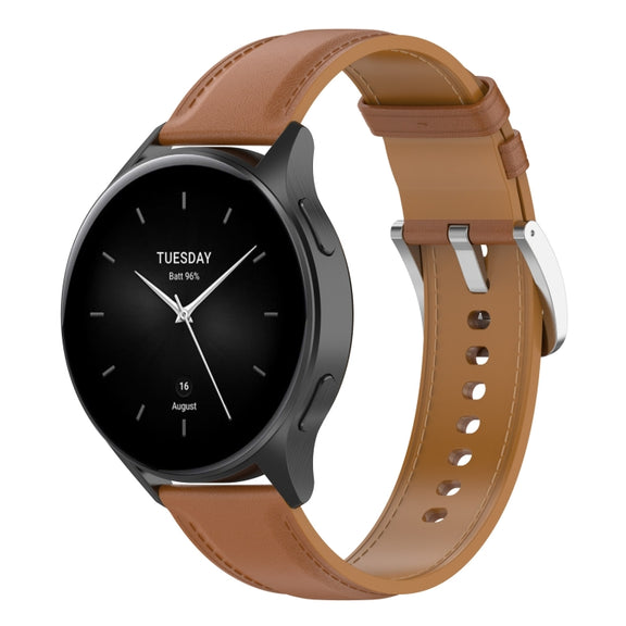 For Xiaomi Watch 2 22mm Genuine Leather Watch Band(Light Brown)