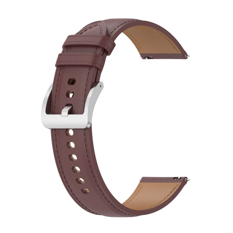 For Xiaomi Watch 2 22mm Genuine Leather Watch Band(Dark Brown) - Watch Bands by PMC TechLife | Online Shopping South Africa | PMC TechLife