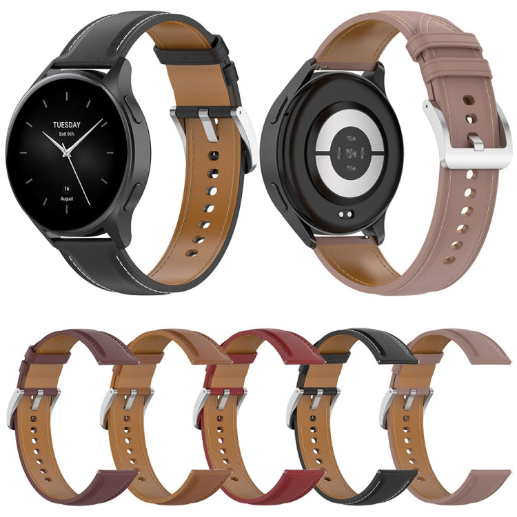 For Xiaomi Watch 2 22mm Genuine Leather Watch Band(Light Brown)