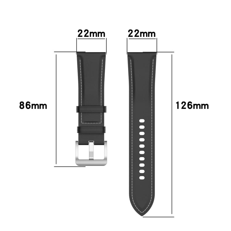 For Xiaomi Watch 2 22mm Genuine Leather Watch Band(Red) - Watch Bands by PMC TechLife | Online Shopping South Africa | PMC TechLife
