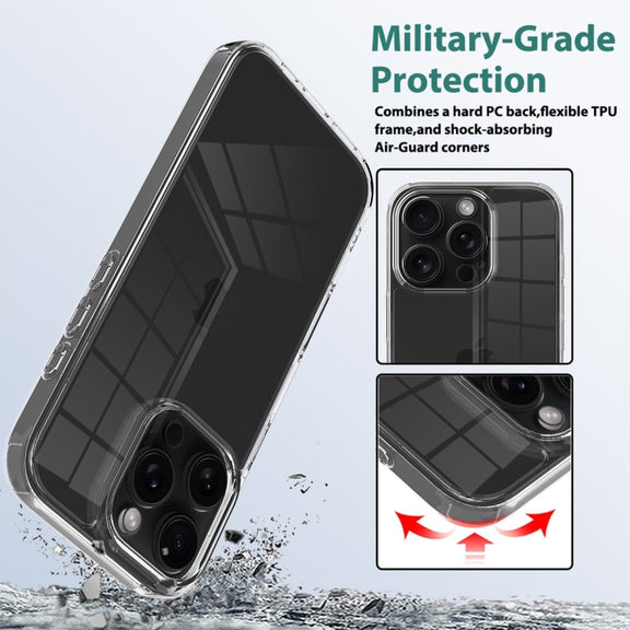 For iPhone 16 Pro Max Scratchproof Acrylic TPU Phone Case(Transparent)