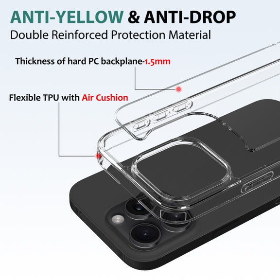 For iPhone 16 Pro Max Scratchproof Acrylic TPU Phone Case(Transparent)