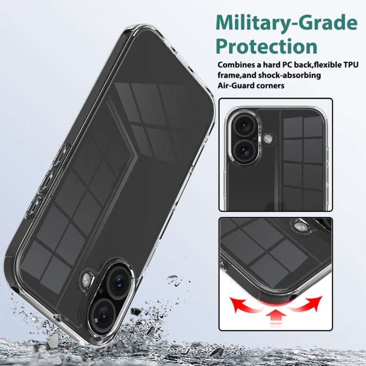 For iPhone 16 Plus Scratchproof Acrylic TPU Phone Case(Transparent)