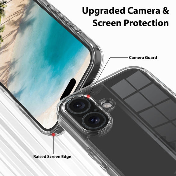 For iPhone 16 Plus Scratchproof Acrylic TPU Phone Case(Transparent)