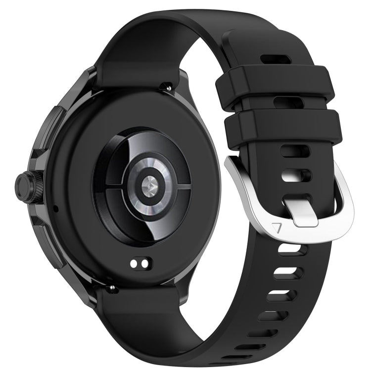 For Xiaomi Watch 2 Liquid Glossy Silver Buckle Silicone Watch Band(Black) - Watch Bands by PMC TechLife | Online Shopping South Africa | PMC TechLife