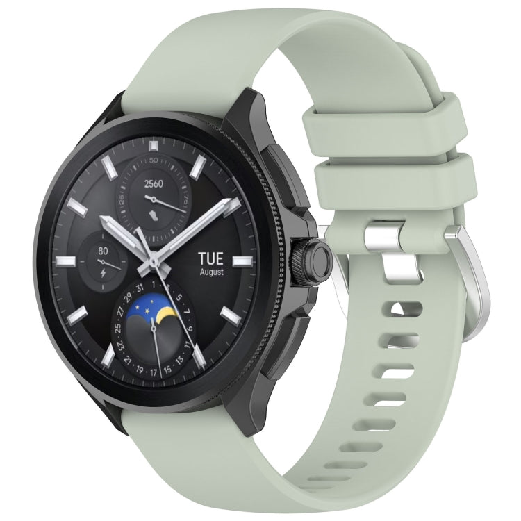 For Xiaomi Watch 2 Liquid Glossy Silver Buckle Silicone Watch Band(Green) - Watch Bands by PMC TechLife | Online Shopping South Africa | PMC TechLife | Buy Now Pay Later Mobicred