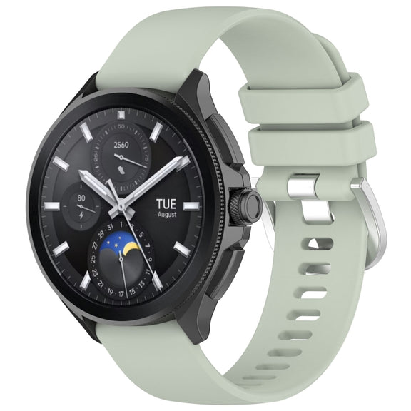 For Xiaomi Watch 2 Liquid Glossy Silver Buckle Silicone Watch Band(Green)