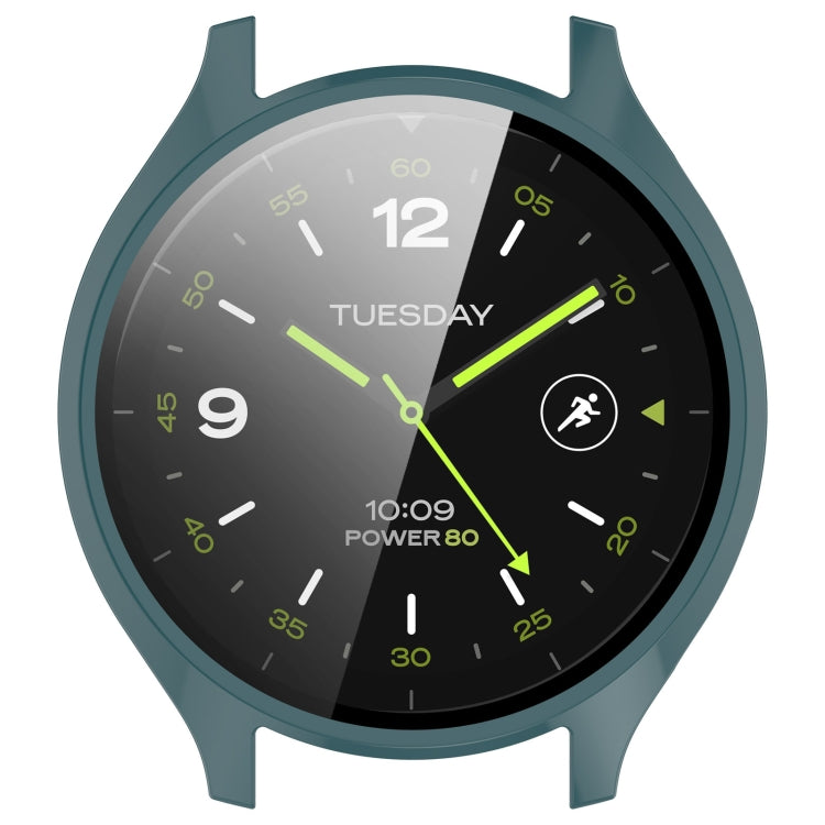 For Xiaomi Watch 2 PC + Tempered Film Integrated Watch Protective Case(Pine Green) - Watch Cases by PMC TechLife | Online Shopping South Africa | PMC TechLife