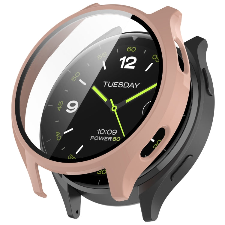 For Xiaomi Watch 2 PC + Tempered Film Integrated Watch Protective Case(Pink) - Watch Cases by PMC TechLife | Online Shopping South Africa | PMC TechLife