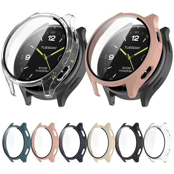 For Xiaomi Watch 2 PC + Tempered Film Integrated Watch Protective Case(Ivory White)