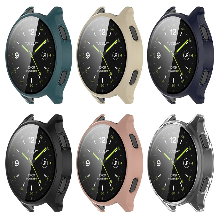 For Xiaomi Watch 2 PC + Tempered Film Integrated Watch Protective Case(Pine Green)