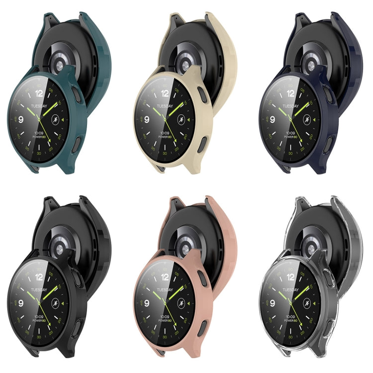 For Xiaomi Watch 2 PC + Tempered Film Integrated Watch Protective Case(Ivory White)