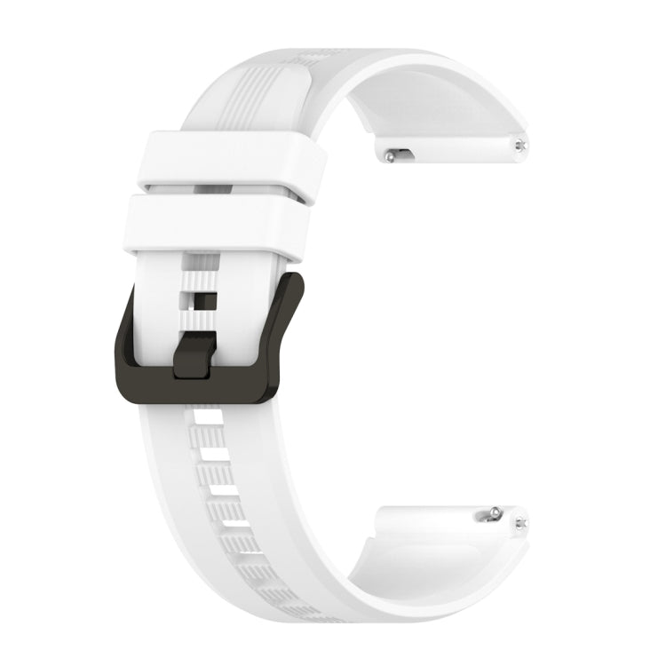 For Honor Watch GS 4 Striped Stainless Steel Buckle Silicone Watch Band(White) - Watch Bands by PMC TechLife | Online Shopping South Africa | PMC TechLife