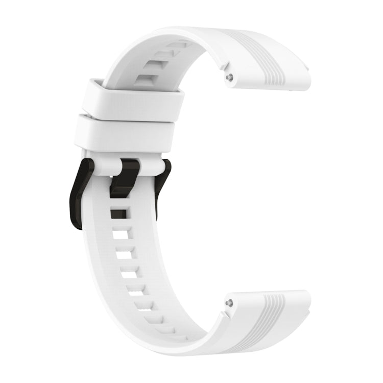 For Honor Watch GS 4 Striped Stainless Steel Buckle Silicone Watch Band(White) - Watch Bands by PMC TechLife | Online Shopping South Africa | PMC TechLife