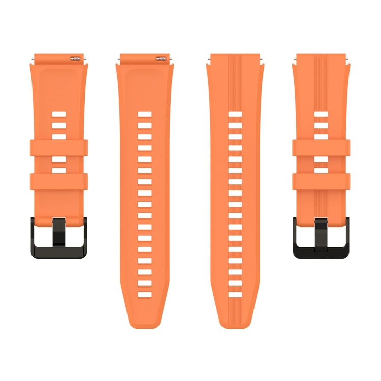 For Honor Watch GS 4 Striped Stainless Steel Buckle Silicone Watch Band(Orange) - Watch Bands by PMC TechLife | Online Shopping South Africa | PMC TechLife | Buy Now Pay Later Mobicred