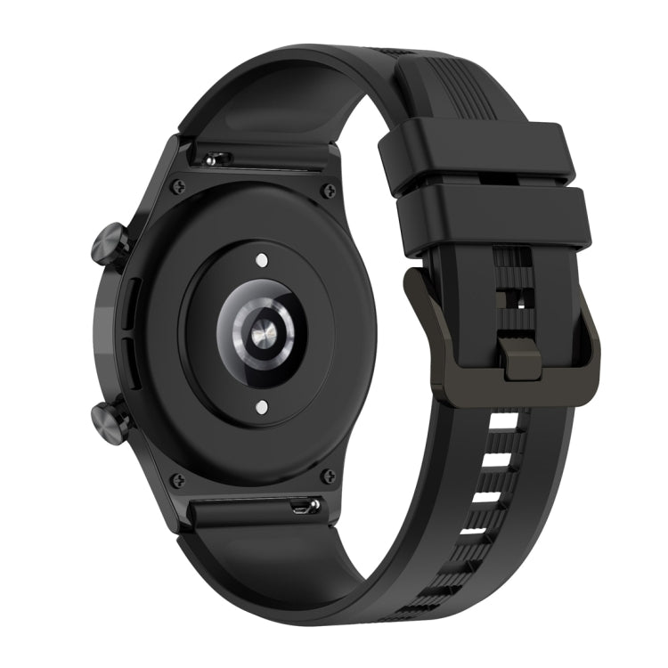 For Honor Watch GS 4 Striped Stainless Steel Buckle Silicone Watch Band(Black) - free shipping - PMC TechLife - Order now!