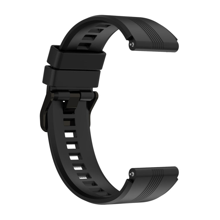 For Honor Watch GS 4 Striped Stainless Steel Buckle Silicone Watch Band(Black) - free shipping - PMC TechLife - Order now!