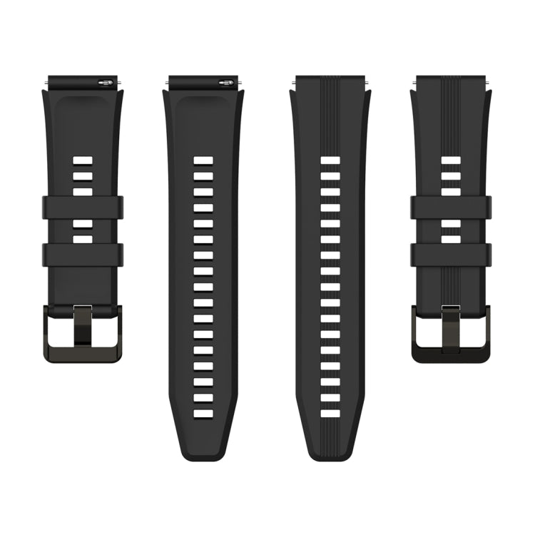 For Honor Watch GS 4 Striped Stainless Steel Buckle Silicone Watch Band(Black) - free shipping - PMC TechLife - Order now!