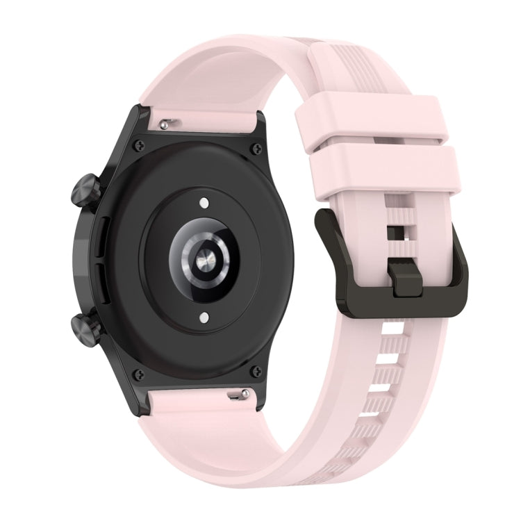 For Honor Watch GS 4 Striped Stainless Steel Buckle Silicone Watch Band(Light Pink) - Watch Bands by PMC TechLife | Online Shopping South Africa | PMC TechLife